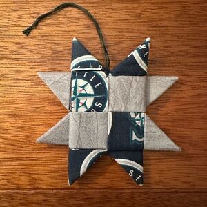 Seattle Mariners nautical star fabric handmade ornament